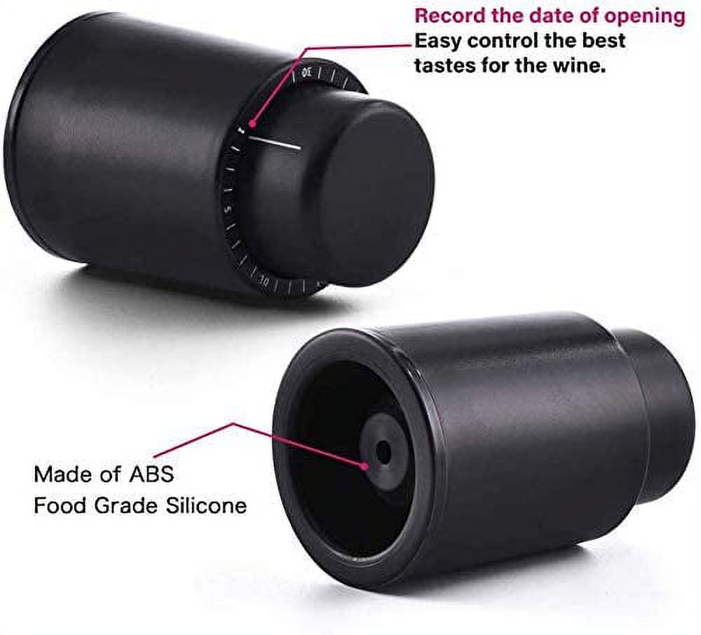 Vacuum Wine Bottle Stoppers, 2 Pack with Time Scale Dial for Preserving Bottles - Image 3