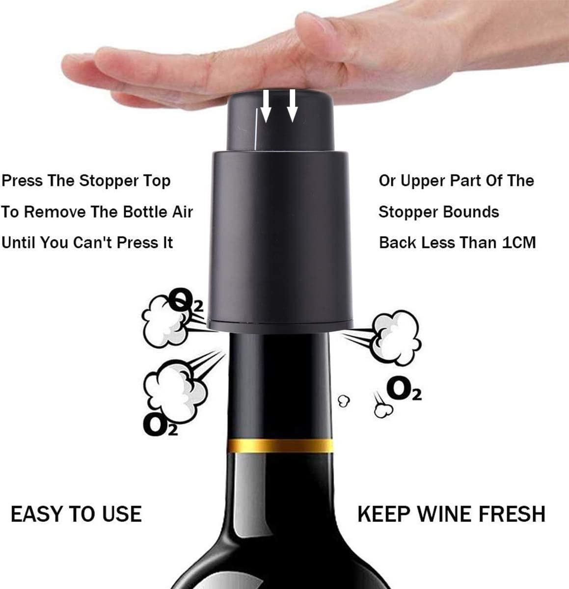 Vacuum Wine Bottle Stoppers, 2 Pack with Time Scale Dial for Preserving Bottles - Image 2