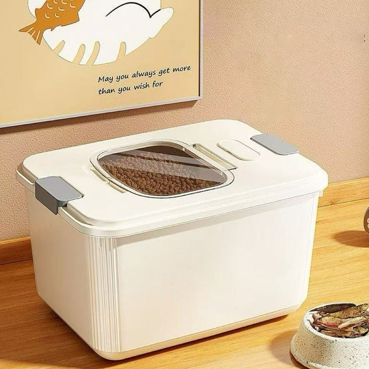 Airtight Pet Food Container for Up to 30 lbs of Dry Food, with Measuring Cup - Image 5