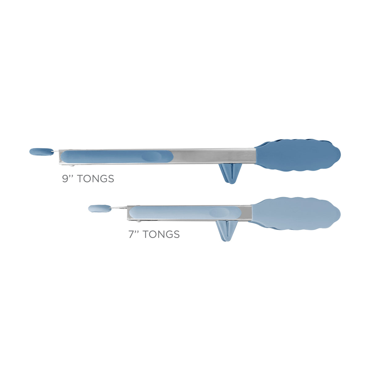 Stainless Steel Kitchen Tongs, 7 and 9 Inch Pair with Silicone Grips and Raised Tips - Image 4