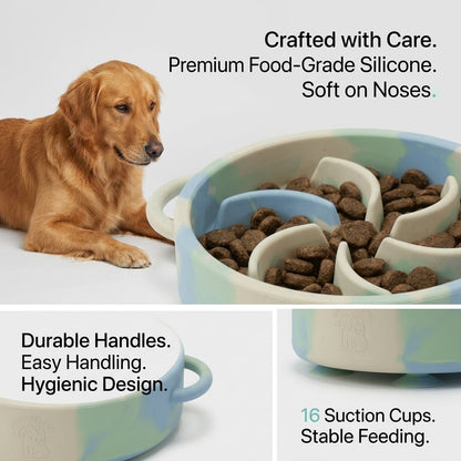 Silicone Slow Feeder Bowl with 16 Suction Cups, Maze Dish for Cats and Dogs - Image 5