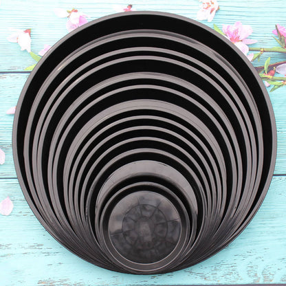 Round Plant Saucers in Black Plastic, 24 x 20.7 x 2.5 cm Drip Trays for Pots - Image 3