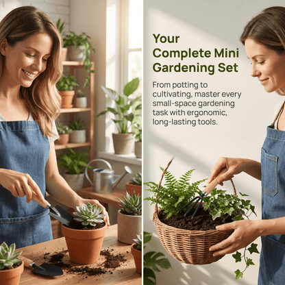 Six-Piece Hand Gardening Kit with Wooden Handles, Trowels, Transplanters and Cultivators - Image 4