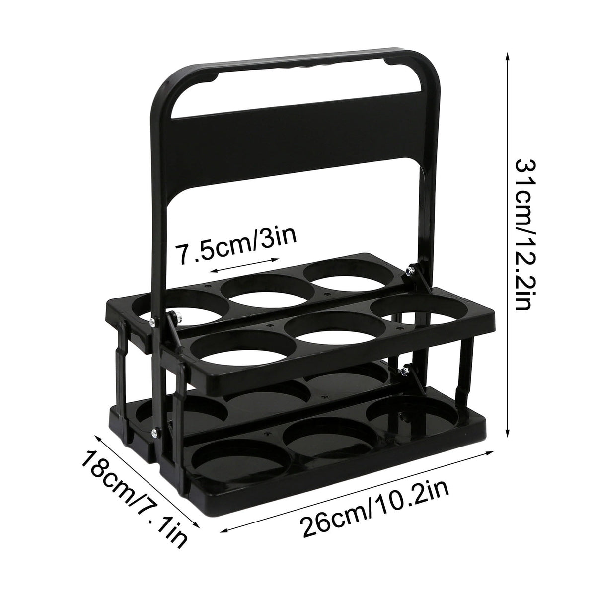 Foldable Six-Cup Drink Carrier with Handle and Tray for Parties and Deliveries - Image 3