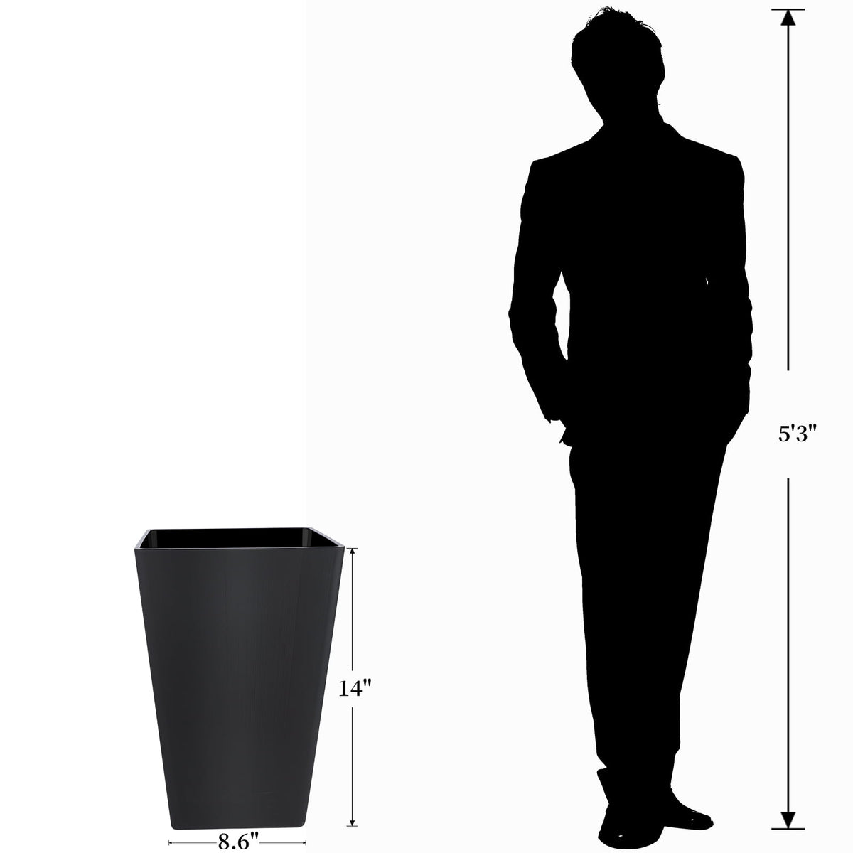 Tall Outdoor Planter Pots, Set of 2 at 18.3 Inches with Drainage Mesh and Lift-Out Shelf - Image 5