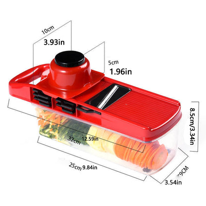 Mandoline Slicer Set of 11 with Catch Container, Hand Guard and Peeler - Image 3