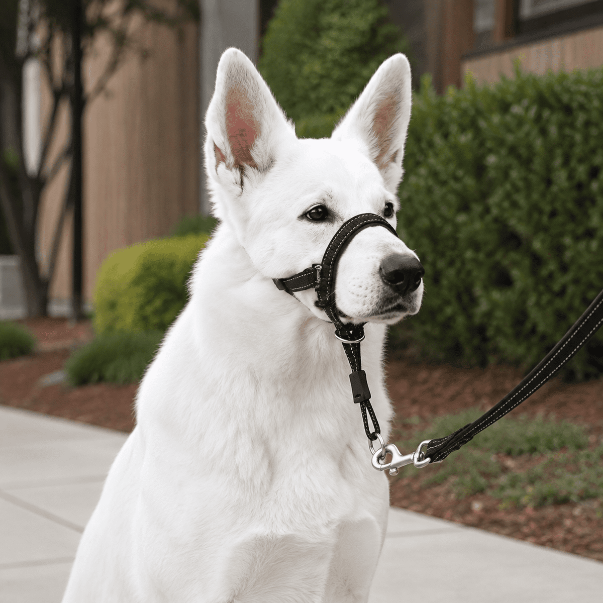 Padded Dog Head Halter in Black Nylon, Size 2 with Reflective Stitching - Image 6