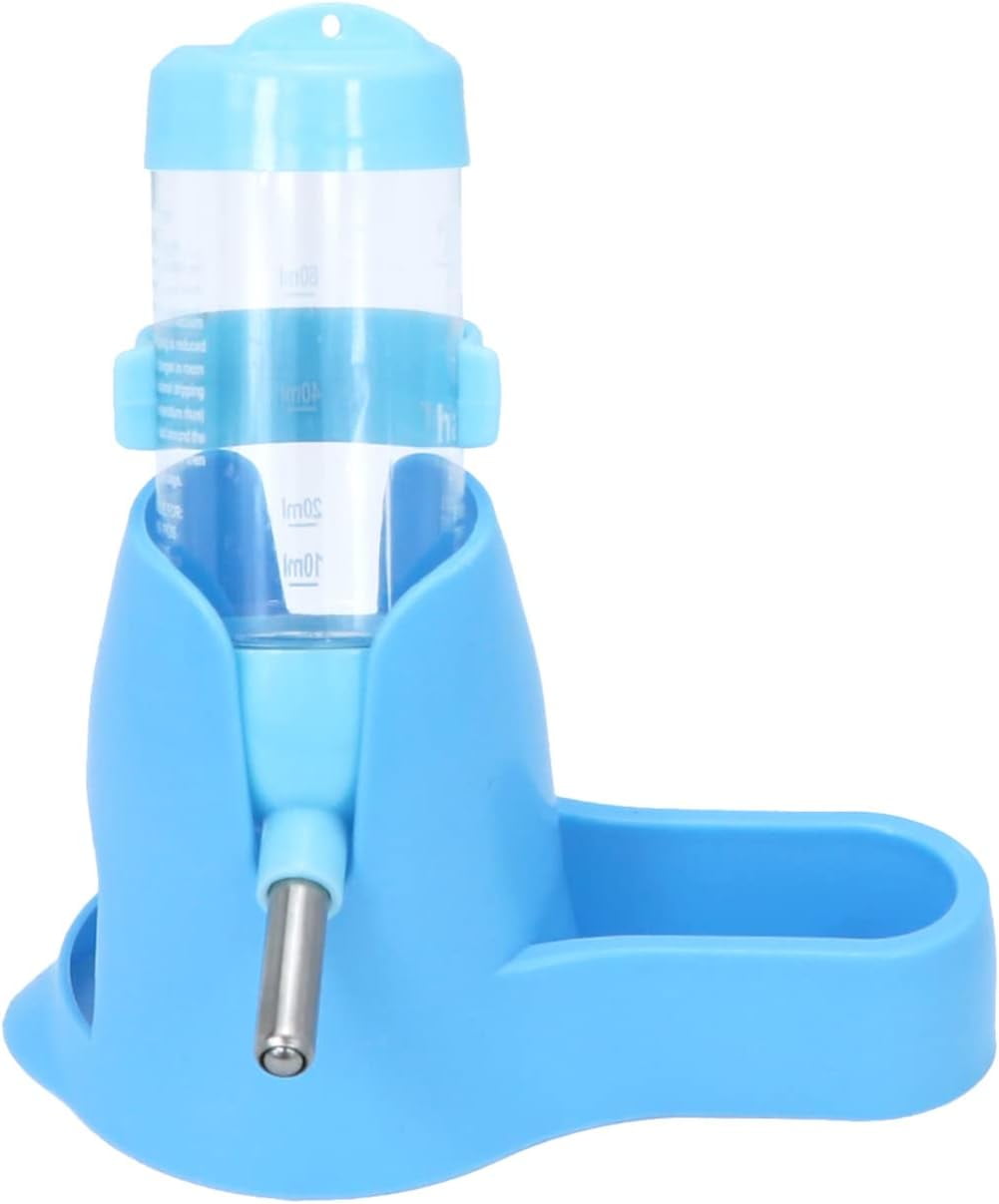Hamster Water Bottle with Base, 80ML Three-in-One Dispenser, Bowl and Hideout