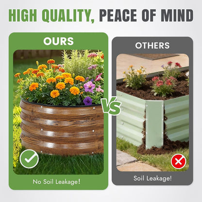 Galvanized Raised Bed Kit, Four 4 x 2 x 1 Foot Metal Planter Boxes in Brown - Image 4