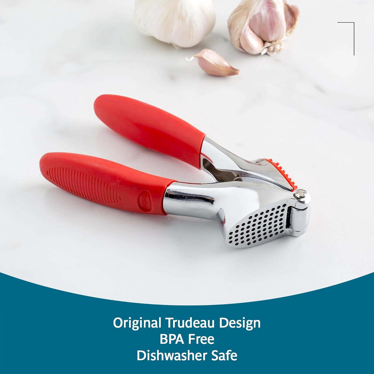 Garlic Press with Large Chamber and Built-In Cleaning Comb, Dishwasher Safe - Image 6