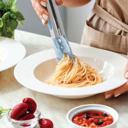 Stainless Steel Kitchen Tongs, 7 and 9 Inch Pair with Silicone Grips and Raised Tips - Image 3