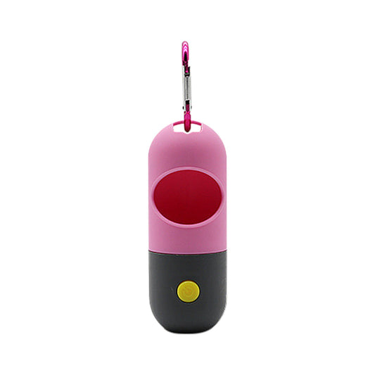 Dog Waste Bag Dispenser for a Leash, Capsule Holder with LED Walking Light