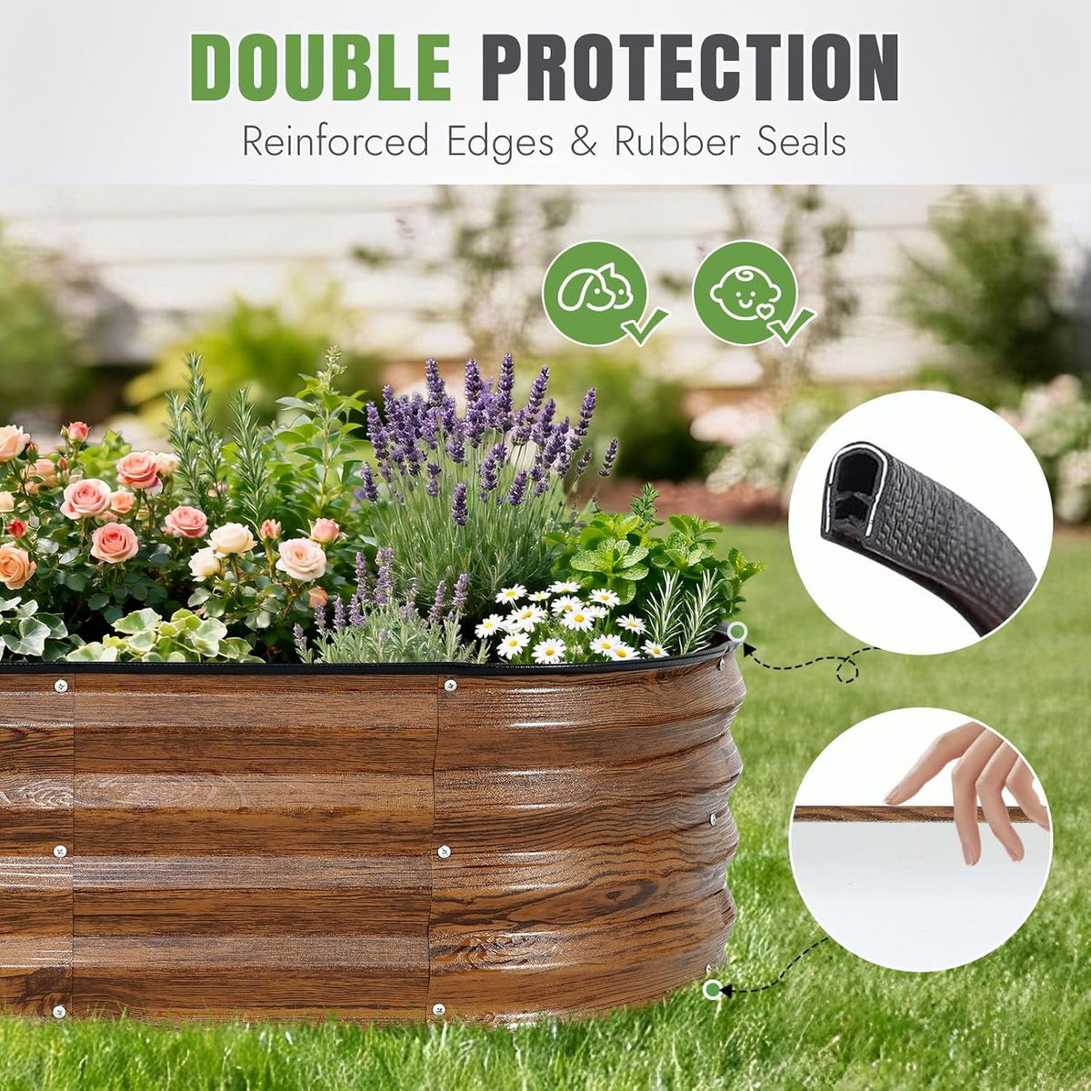 Galvanized Raised Bed Kit, Four 4 x 2 x 1 Foot Metal Planter Boxes in Brown - Image 2