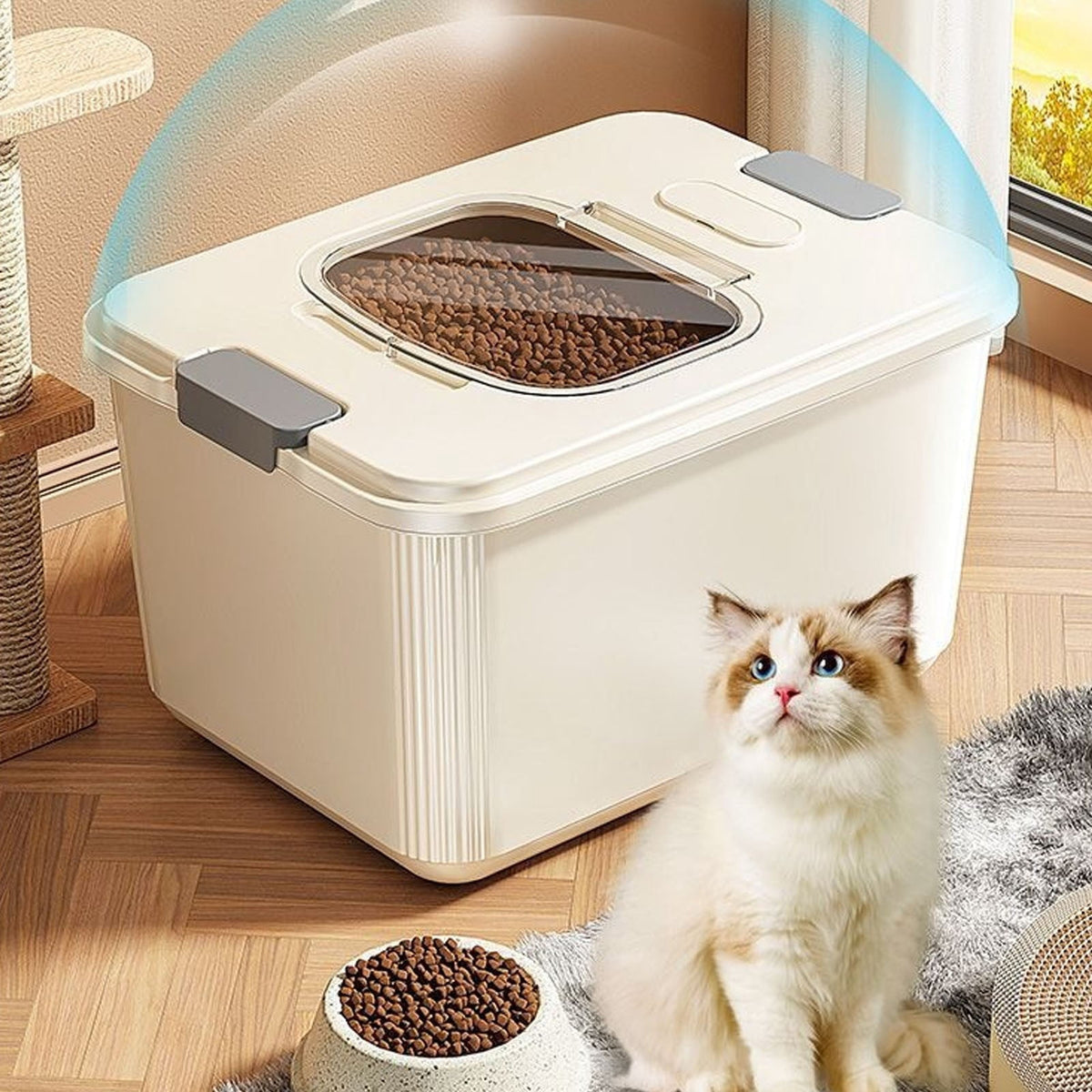 Airtight Pet Food Container for Up to 30 lbs of Dry Food, with Measuring Cup - Image 6