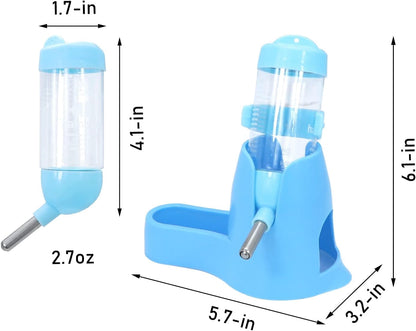 Hamster Water Bottle with Base, 80ML Three-in-One Dispenser, Bowl and Hideout - Image 3