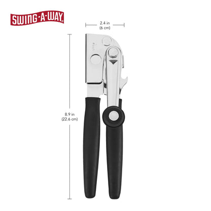 Manual Can Opener in Stainless Steel, 10.4 Inch Crank with Side Bottle Opener - Image 2