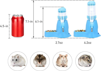 Hamster Water Bottle with Base, 80ML Three-in-One Dispenser, Bowl and Hideout - Image 4