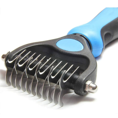 Double-Sided Undercoat Rake for Dogs and Cats, Wide Dematting and Deshedding Comb