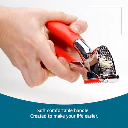 Garlic Press with Large Chamber and Built-In Cleaning Comb, Dishwasher Safe - Image 5