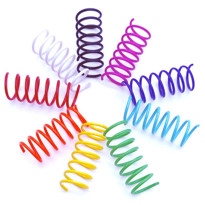 Cat Spring Toys, 18 Plastic Coils in 9 Colours for Solo Play and Pouncing