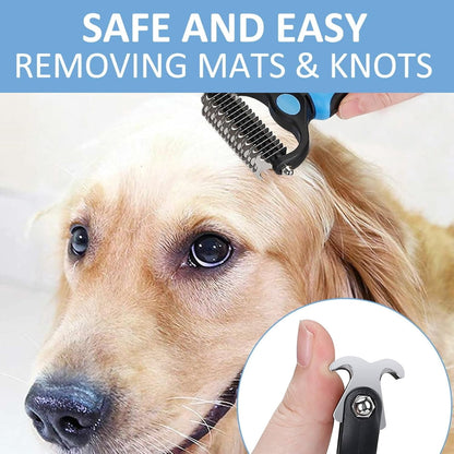 Deshedding Comb for Dogs and Cats, Dual 9 and 17 Tooth Undercoat Rake - Image 5