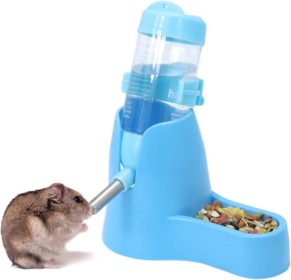 Hamster Water Bottle with Base, 80ML Three-in-One Dispenser, Bowl and Hideout - Image 6
