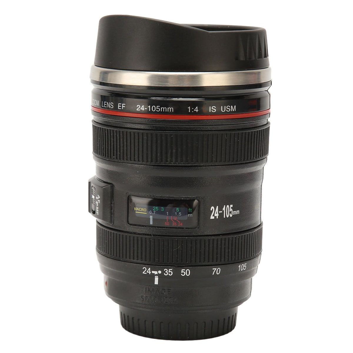 Camera Lens Travel Mug, Insulated Stainless Steel Coffee Cup with Lid - Image 2