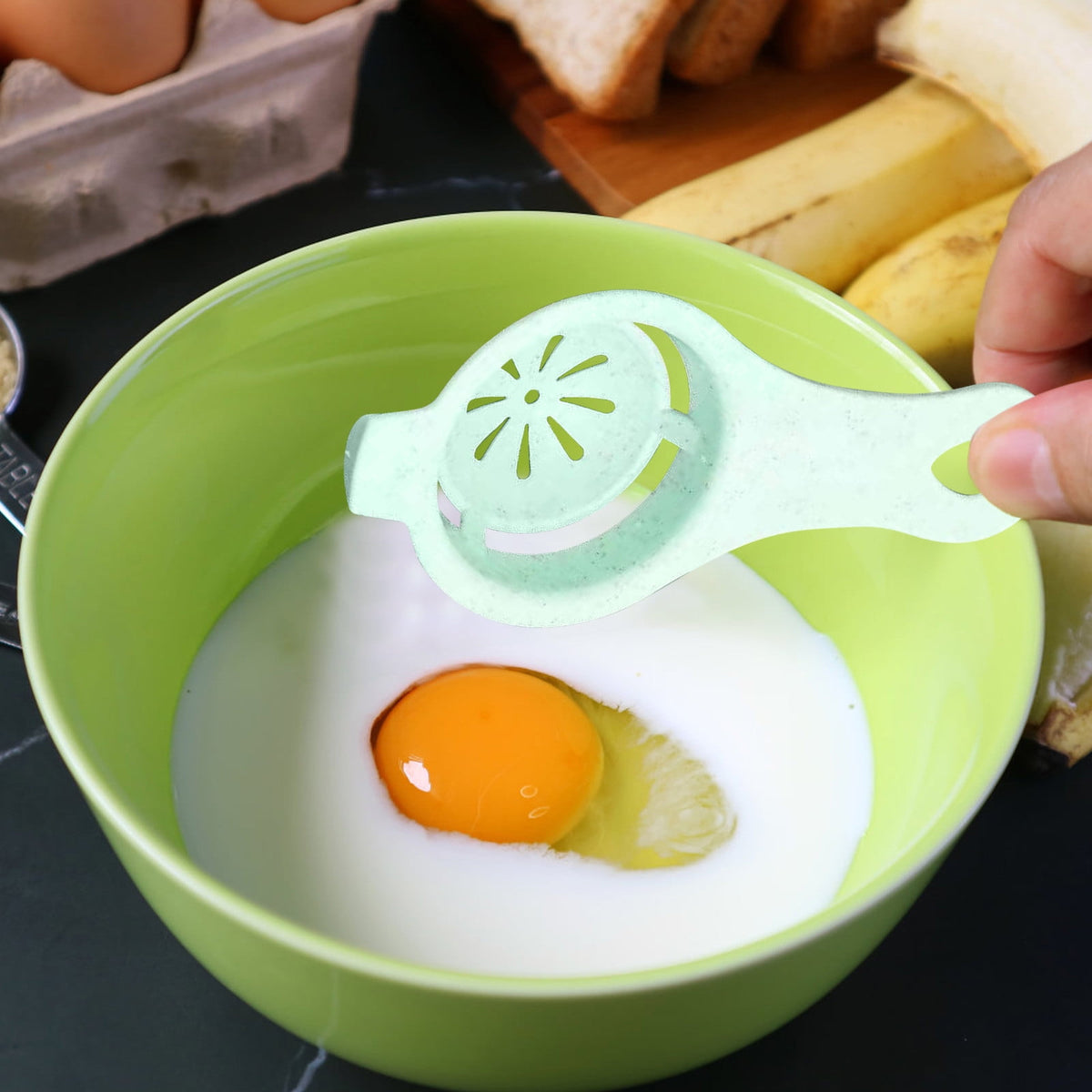 Egg Yolk Separator and Shell Topper Set in Food Grade Stainless Steel - Image 3