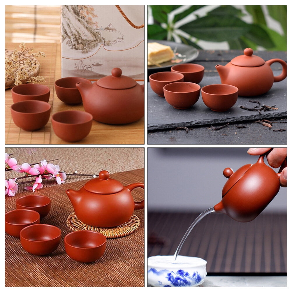 Clay Teapot and Cup Set, Small Kung Fu Travel Tea Kettle for Brewing - Image 4