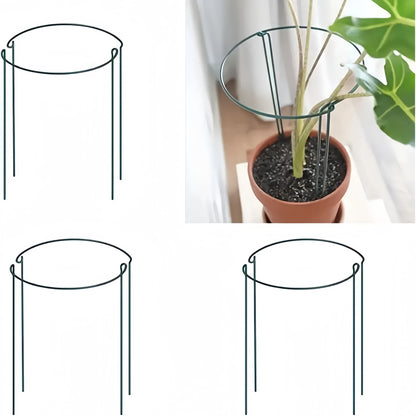 Half-Round Plant Support Stakes, 6 Green Metal Rings at 15.7 Inches Tall - Image 3