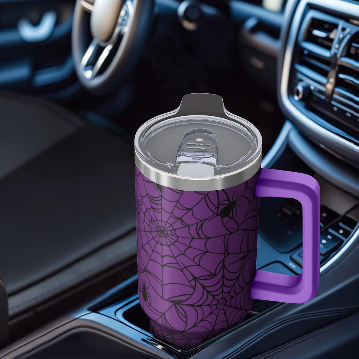 Halloween Tumbler with Handle, 40oz Insulated Stainless Steel Cup with Straw - Image 4