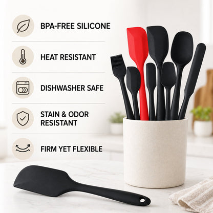 Silicone Spatula Set of 8, BPA-Free Scrapers for Mixing, Folding and Nonstick Pans - Image 4