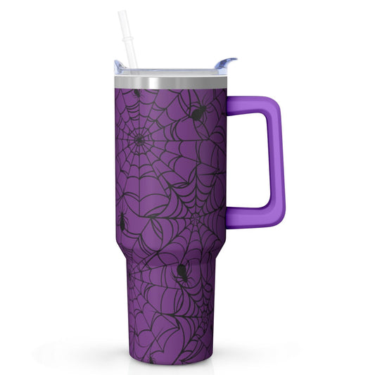 Halloween Tumbler with Handle, 40oz Insulated Stainless Steel Cup with Straw