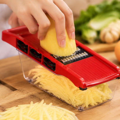 Mandoline Slicer Set of 11 with Catch Container, Hand Guard and Peeler - Image 4