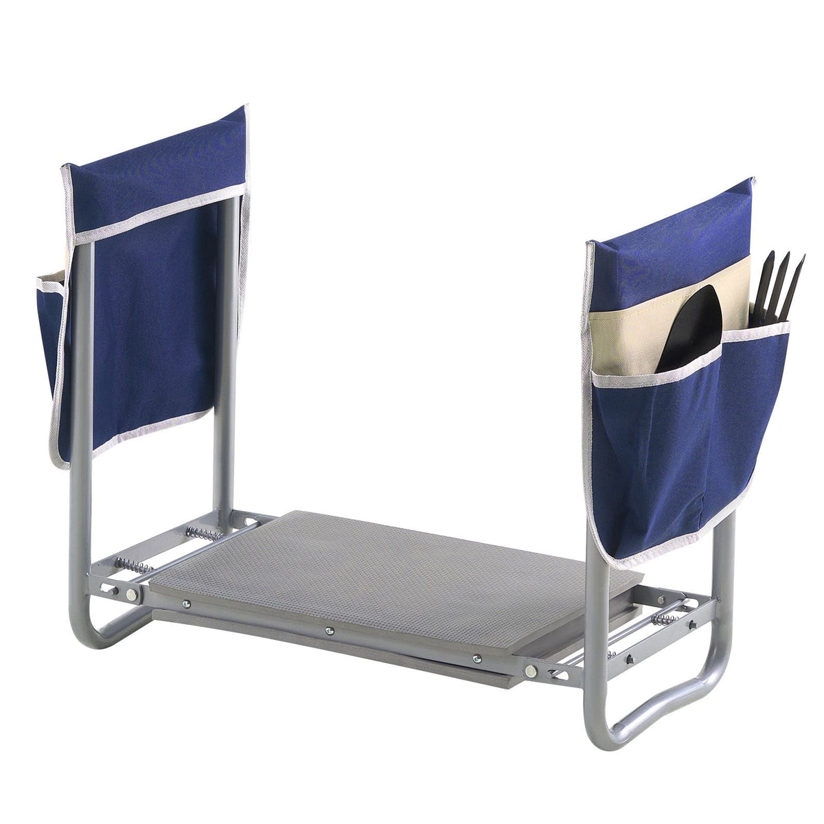 Folding Garden Kneeler and Bench Seat, 11 Inch Foam Pad with Two Tool Pouches