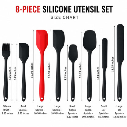 Silicone Spatula Set of 8, BPA-Free Scrapers for Mixing, Folding and Nonstick Pans - Image 3
