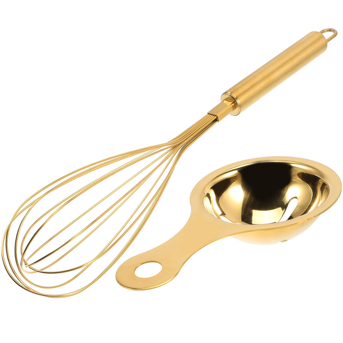 Golden Stainless Steel Egg Whisk and Yolk Separator Set, 31 cm Balloon Whisk - Image 4