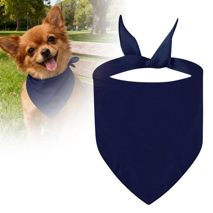Cotton Dog Bandana in Navy, Reversible Triangle Pet Scarf at 75 cm - Image 2