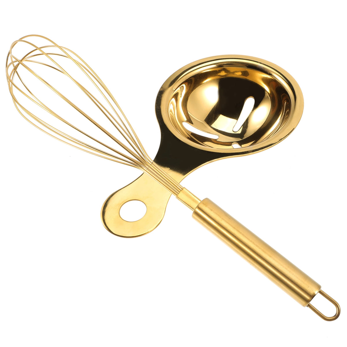 Golden Stainless Steel Egg Whisk and Yolk Separator Set, 31 cm Balloon Whisk - Image 5