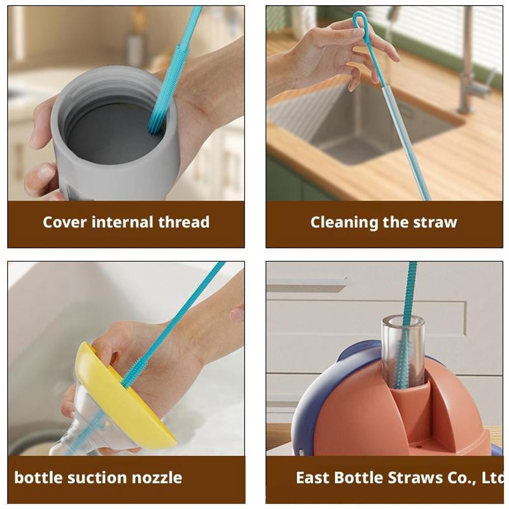 Silicone Straw Brushes, 2 Pack in 6 mm and 9 mm with Extra Long Handles - Image 5