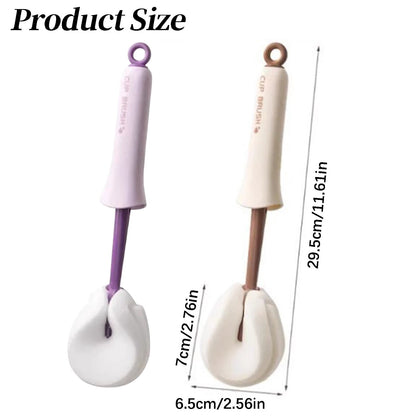 Two-in-One Cup Brush with Squeeze Sponge and Detail Tip, 30 cm Long Handle - Image 3