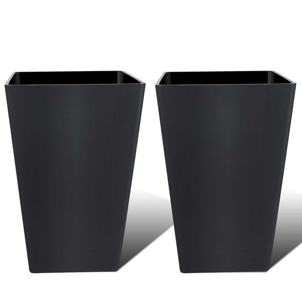 Tall Outdoor Planter Pots, Set of 2 at 18.3 Inches with Drainage Mesh and Lift-Out Shelf
