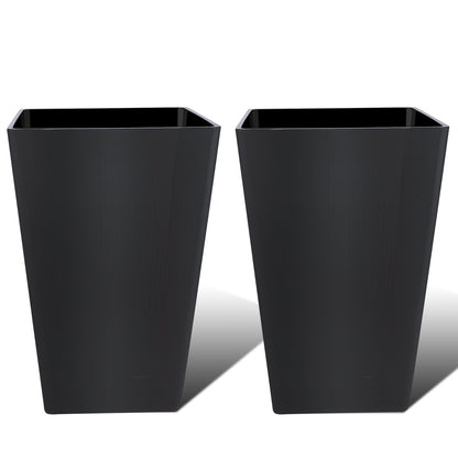 Tall Outdoor Planter Pots, Set of 2 at 18.3 Inches with Drainage Mesh and Lift-Out Shelf