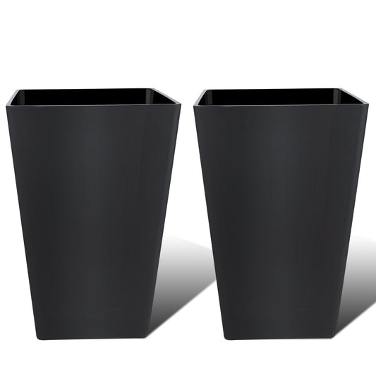 Tall Outdoor Planter Pots, Set of 2 at 18.3 Inches with Drainage Mesh and Lift-Out Shelf