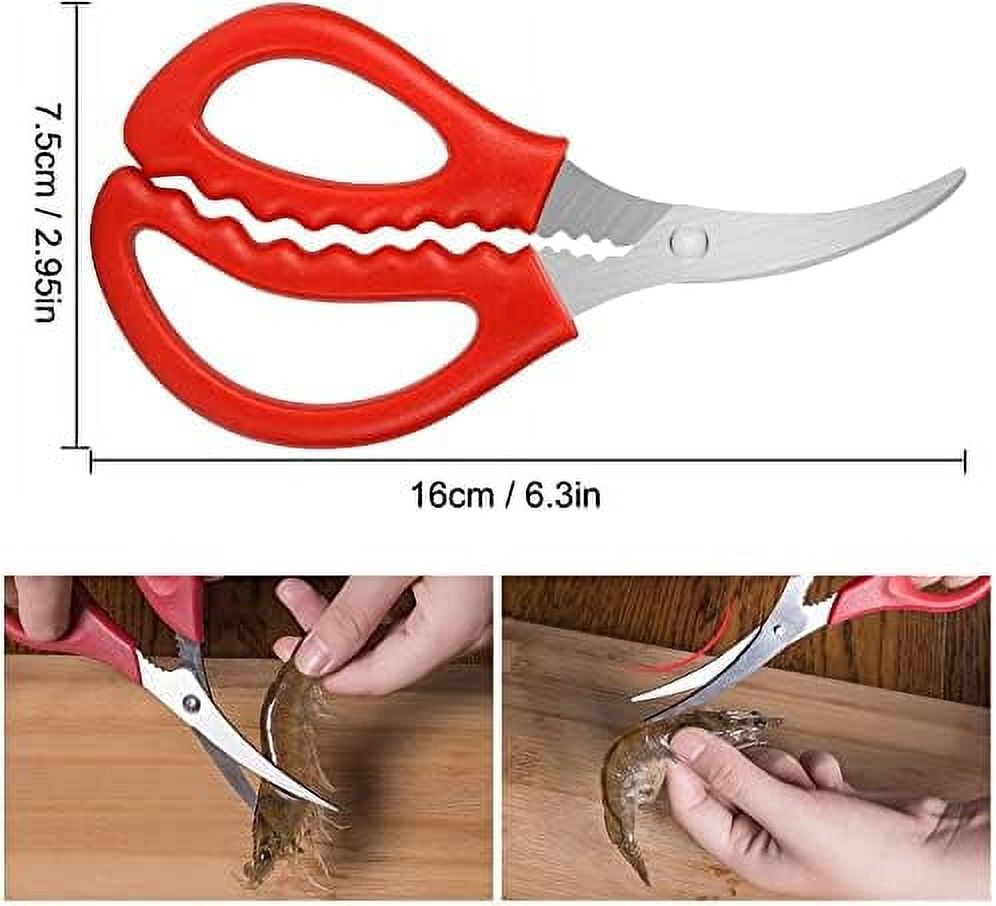 Seafood Shears, Set of 4 Spring-Loaded Stainless Steel Shell and Poultry Scissors - Image 2