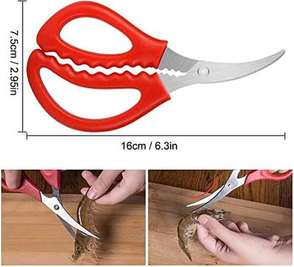 Seafood Shears, Set of 4 Spring-Loaded Stainless Steel Shell and Poultry Scissors - Image 2