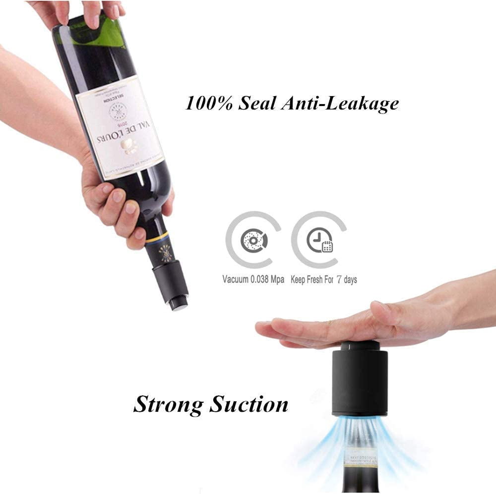 Vacuum Wine Bottle Stoppers, 2 Pack with Time Scale Dial for Preserving Bottles - Image 5