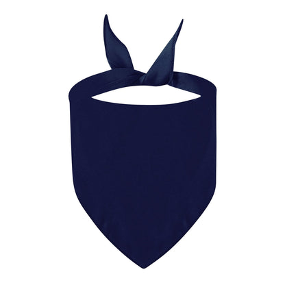 Cotton Dog Bandana in Navy, Reversible Triangle Pet Scarf at 75 cm