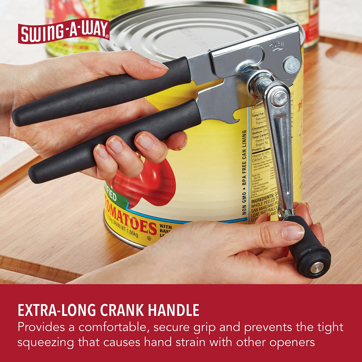 Manual Can Opener in Stainless Steel, 10.4 Inch Crank with Side Bottle Opener - Image 4